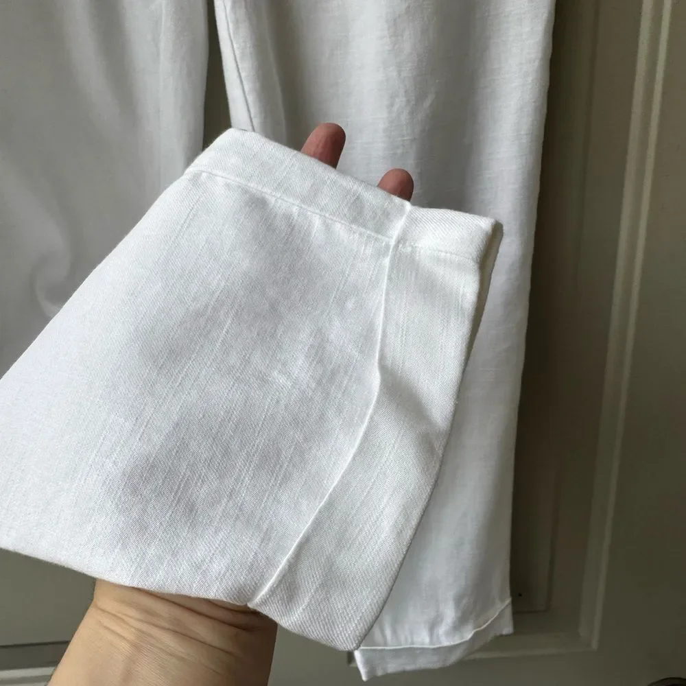 Anthropologie White Nias Trousers Pants By Ett Twa Size 0 - Picture 7 of 16